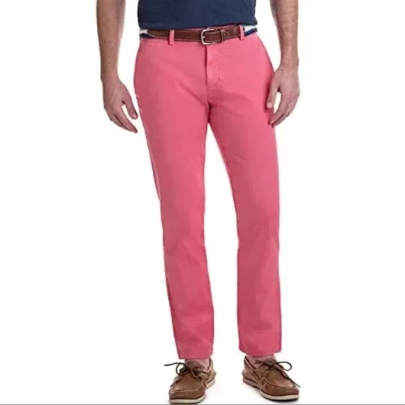 NWT MEN’S VINEYARD VINES BREAKER PANTS LOBSTER REEF PINK 38x30 - Picture 1 of 10